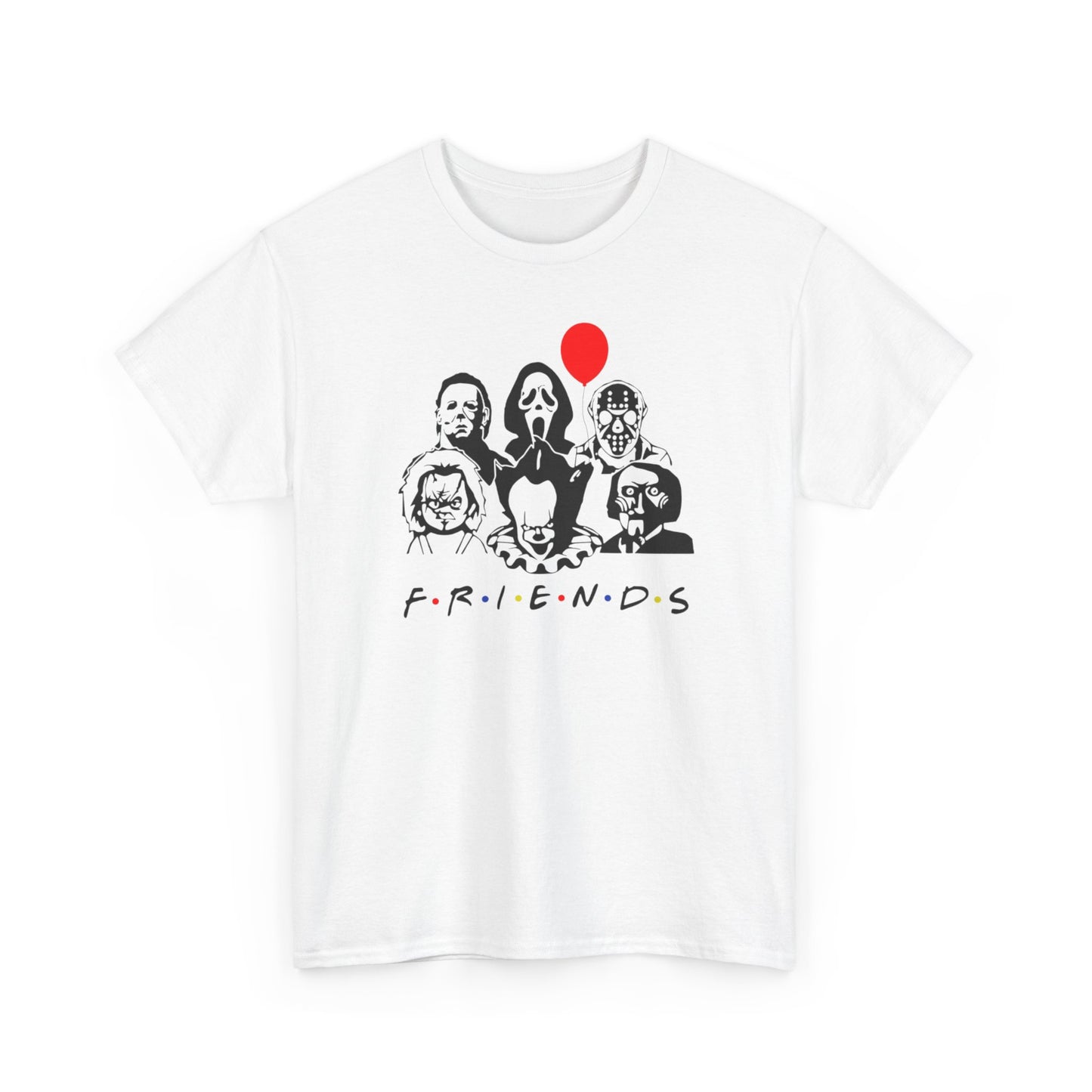 Unisex Heavy Cotton Tee - Horror Movie Friends Graphic T-Shirt