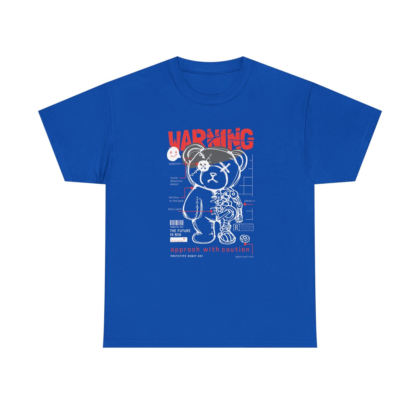 Warning Graphic Unisex Heavy Cotton Tee - Stylish Bear Design