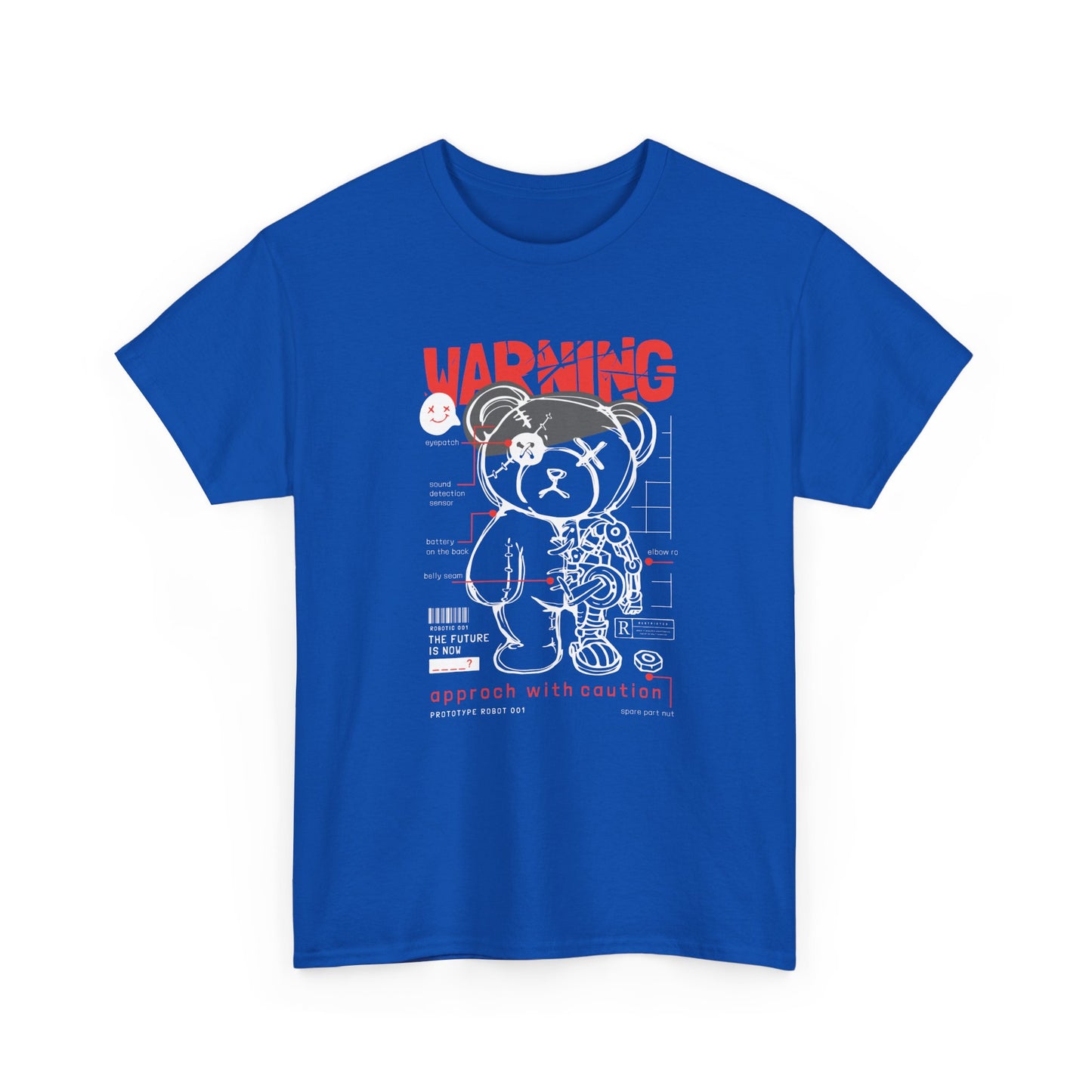 Warning Graphic Unisex Heavy Cotton Tee - Stylish Bear Design