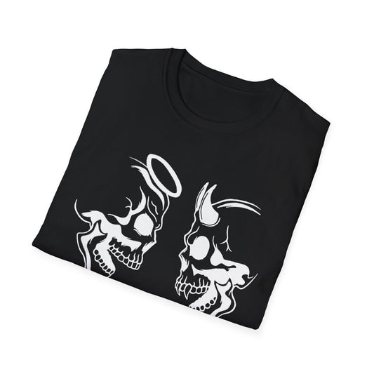 Skull Art Unisex Softstyle T-Shirt | Gothic Vibe Tee, Casual Spine Design, Edgy Fashion, Unisex Gift, Alternative Wear