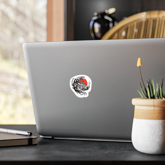 Kiss-Cut Vinyl Decals, Tribal Tiger Wall Art, Sticker for Car, Laptop, Water Bottle, Gift for Animal Lovers, Japanese Style Decor